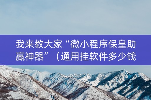 我来教大家“微小程序保皇助赢神器”（通用挂软件多少钱)