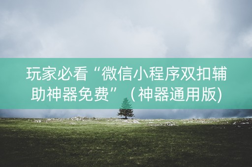 玩家必看“微信小程序双扣辅助神器免费”（神器通用版)