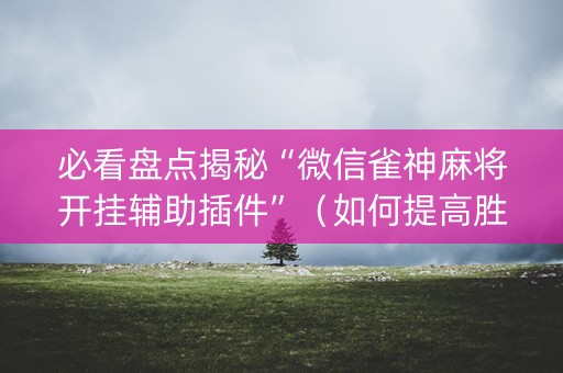 必看盘点揭秘“微信雀神麻将开挂辅助插件”（如何提高胜率)