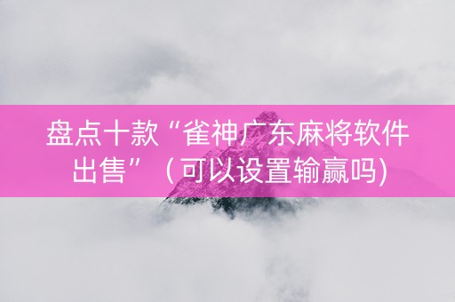 盘点十款“雀神广东麻将软件出售”（可以设置输赢吗)