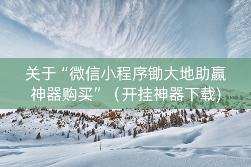 关于“微信小程序锄大地助赢神器购买”（开挂神器下载)