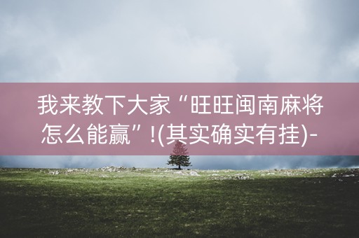 我来教下大家“旺旺闽南麻将怎么能赢”!(其实确实有挂)-知乎