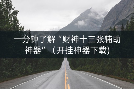 一分钟了解“财神十三张辅助神器”（开挂神器下载)