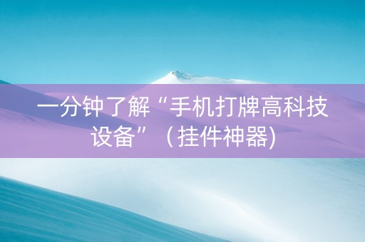 一分钟了解“手机打牌高科技设备”（挂件神器)