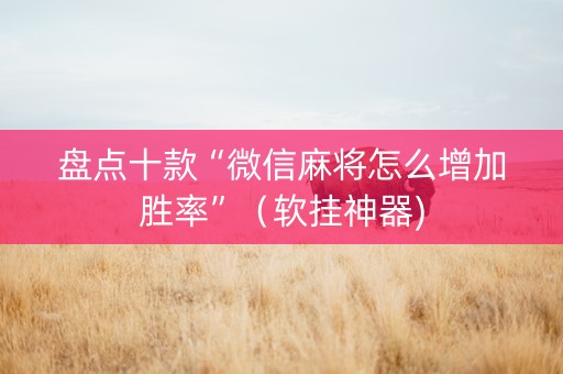 盘点十款“微信麻将怎么增加胜率”（软挂神器)