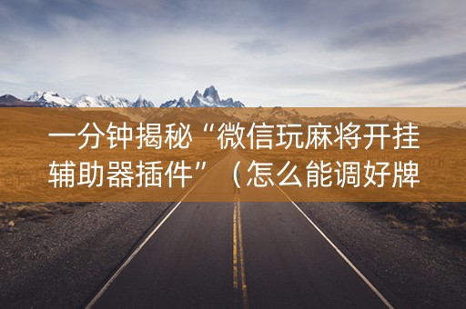 一分钟揭秘“微信玩麻将开挂辅助器插件”（怎么能调好牌)