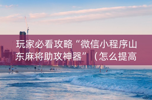 玩家必看攻略“微信小程序山东麻将助攻神器”（怎么提高胜率)