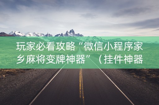 玩家必看攻略“微信小程序家乡麻将变牌神器”（挂件神器)