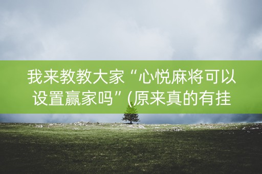 我来教教大家“心悦麻将可以设置赢家吗”(原来真的有挂)-知乎
