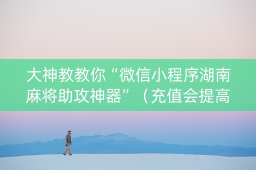 大神教教你“微信小程序湖南麻将助攻神器”（充值会提高胜率么)