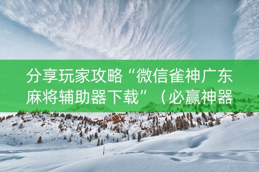 分享玩家攻略“微信雀神广东麻将辅助器下载”（必赢神器)
