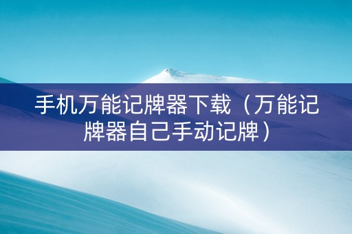 手机万能记牌器下载（万能记牌器自己手动记牌）