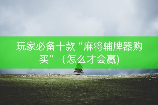 玩家必备十款“麻将辅牌器购买”（怎么才会赢)