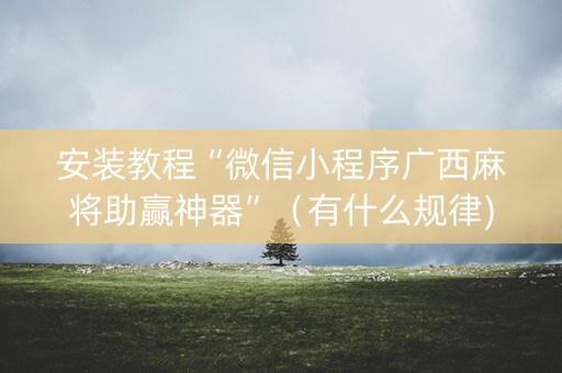 安装教程“微信小程序广西麻将助赢神器”（有什么规律)