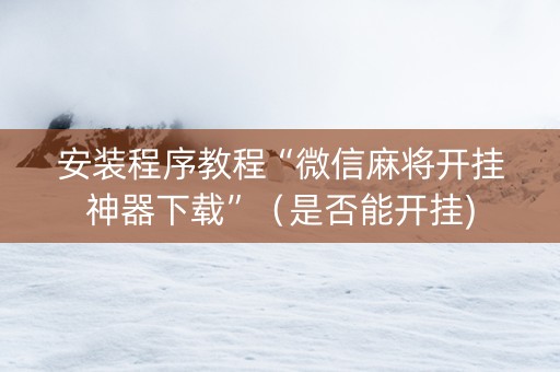 安装程序教程“微信麻将开挂神器下载”（是否能开挂)