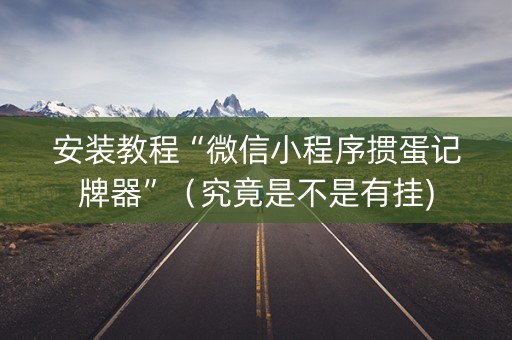 安装教程“微信小程序掼蛋记牌器”（究竟是不是有挂)