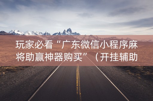 玩家必看“广东微信小程序麻将助赢神器购买”（开挂辅助脚本)