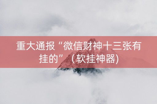 重大通报“微信财神十三张有挂的”（软挂神器)