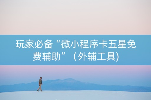 玩家必备“微小程序卡五星免费辅助”（外辅工具)