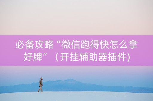 必备攻略“微信跑得快怎么拿好牌”（开挂辅助器插件)