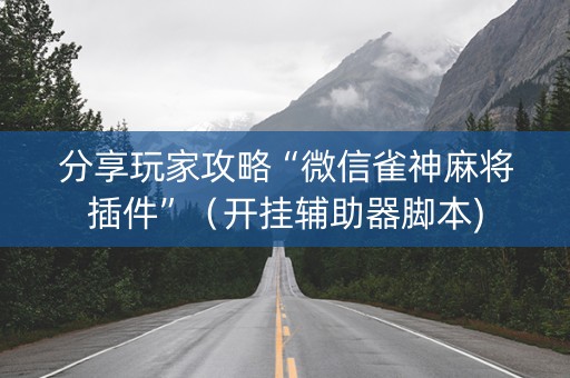 分享玩家攻略“微信雀神麻将插件”（开挂辅助器脚本)