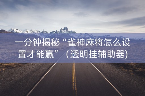 一分钟揭秘“雀神麻将怎么设置才能赢”（透明挂辅助器)