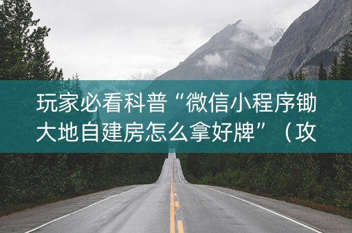 玩家必看科普“微信小程序锄大地自建房怎么拿好牌”（攻略插件)