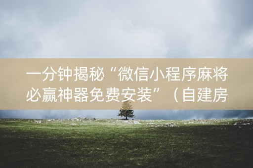 一分钟揭秘“微信小程序麻将必赢神器免费安装”（自建房怎么拿好牌)