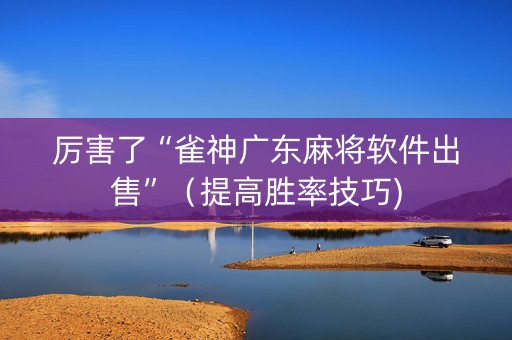 厉害了“雀神广东麻将软件出售”（提高胜率技巧)