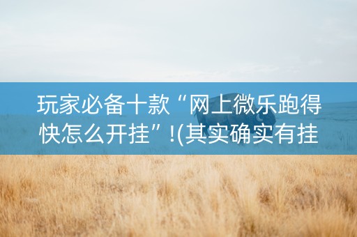 玩家必备十款“网上微乐跑得快怎么开挂”!(其实确实有挂)-知乎
