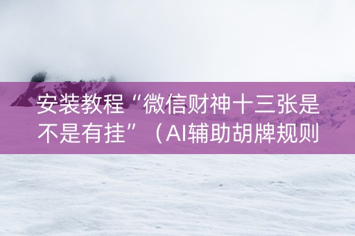 安装教程“微信财神十三张是不是有挂”（AI辅助胡牌规则)
