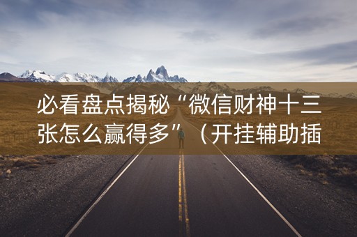 必看盘点揭秘“微信财神十三张怎么赢得多”（开挂辅助插件)