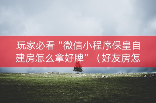 玩家必看“微信小程序保皇自建房怎么拿好牌”（好友房怎么才能赢)