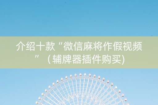 介绍十款“微信麻将作假视频”（辅牌器插件购买)