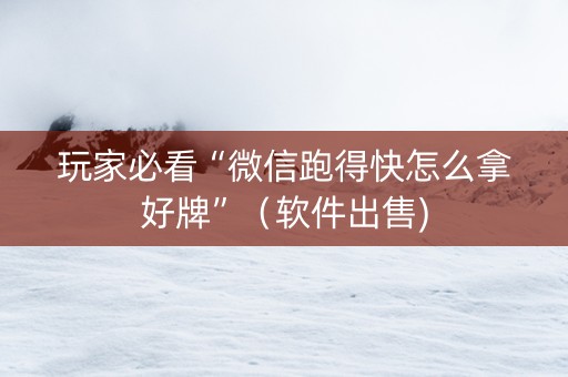 玩家必看“微信跑得快怎么拿好牌”（软件出售)
