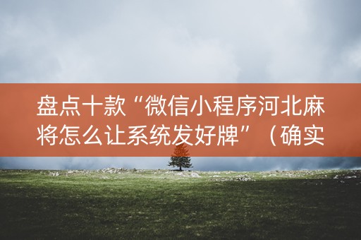 盘点十款“微信小程序河北麻将怎么让系统发好牌”（确实有插件吗)