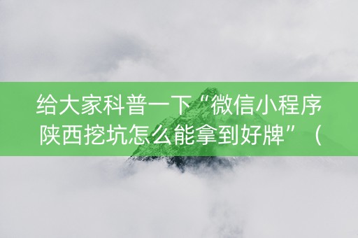 给大家科普一下“微信小程序陕西挖坑怎么能拿到好牌”（辅助器通用版)
