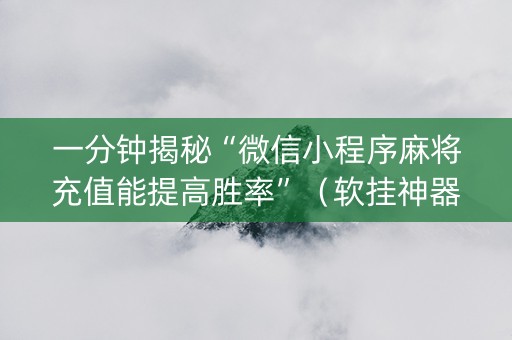一分钟揭秘“微信小程序麻将充值能提高胜率”（软挂神器)
