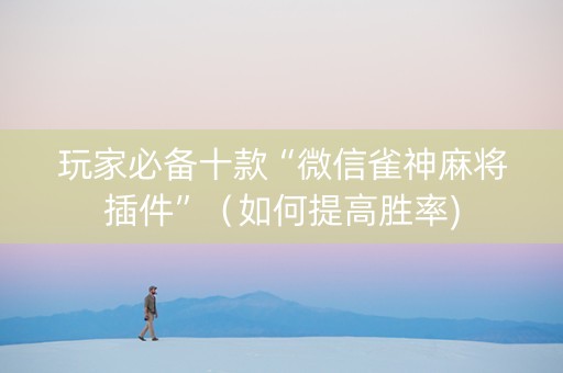 玩家必备十款“微信雀神麻将插件”（如何提高胜率)