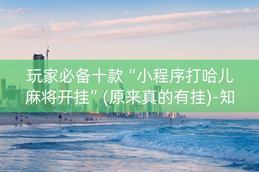 玩家必备十款“小程序打哈儿麻将开挂”(原来真的有挂)-知乎