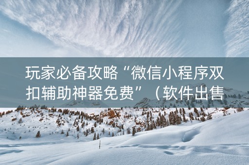 玩家必备攻略“微信小程序双扣辅助神器免费”（软件出售)