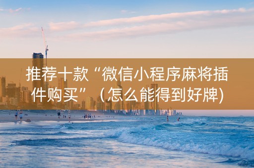 推荐十款“微信小程序麻将插件购买”（怎么能得到好牌)