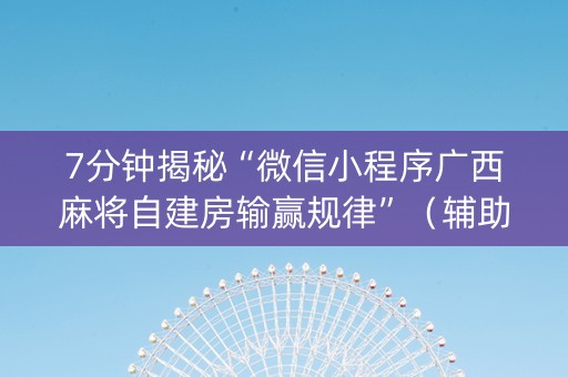 7分钟揭秘“微信小程序广西麻将自建房输赢规律”（辅助器插件)