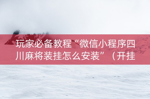 玩家必备教程“微信小程序四川麻将装挂怎么安装”（开挂神器下载)