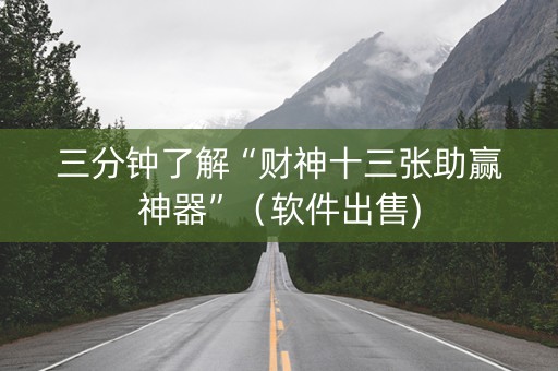 三分钟了解“财神十三张助赢神器”（软件出售)