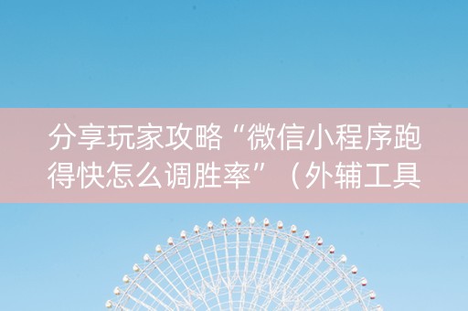 分享玩家攻略“微信小程序跑得快怎么调胜率”（外辅工具)
