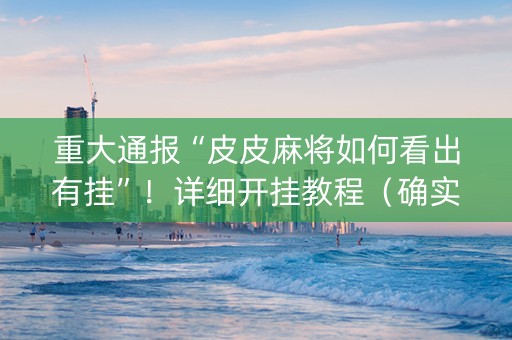 重大通报“皮皮麻将如何看出有挂”！详细开挂教程（确实真的有挂)-知乎