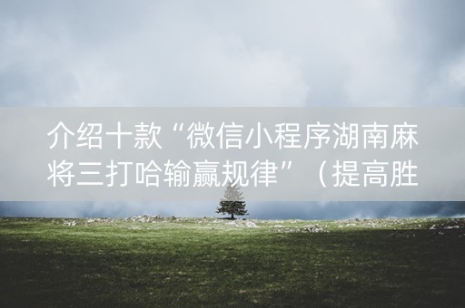 介绍十款“微信小程序湖南麻将三打哈输赢规律”（提高胜率软件)