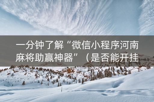一分钟了解“微信小程序河南麻将助赢神器”（是否能开挂)