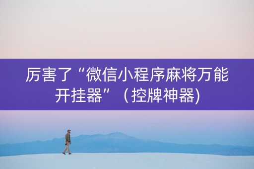 厉害了“微信小程序麻将万能开挂器”（控牌神器)
